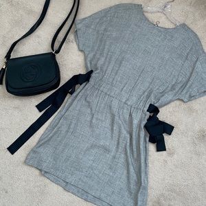 Zara Gray Dress with Black Accents